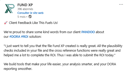 PANDOO DORA register solution testimonial