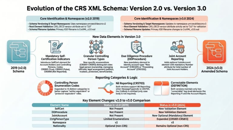CRS XML Schema v3.0 vs v2.0: Key Differences Explained – Fund XP